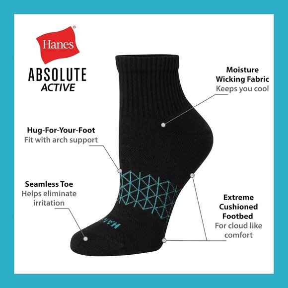 womens Cushioned Ankle Socks, Absolute Active Ankle Socks for Women, Seamless To - Picture 4 of 5